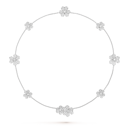 [Basjewels]FRIVOLE SILVER 9 FLOWERS NECKLACE