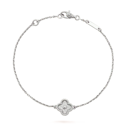 [Basjewels]CLOVER  SINGLE FLOWER BRACELET SILVER