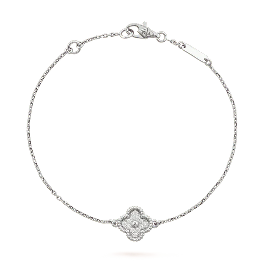 [Basjewels]CLOVER  SINGLE FLOWER BRACELET SILVER