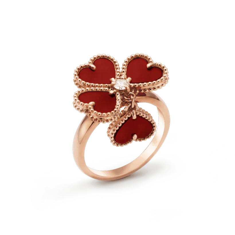 [Basjewels]SWEET CLOVER CARNELIAN RING