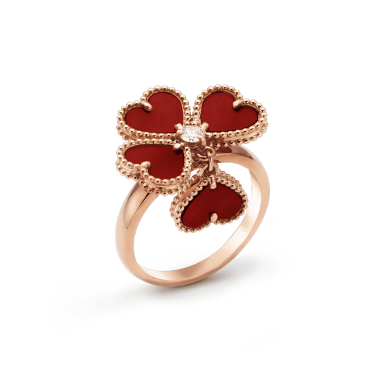 [Basjewels]SWEET CLOVER CARNELIAN RING