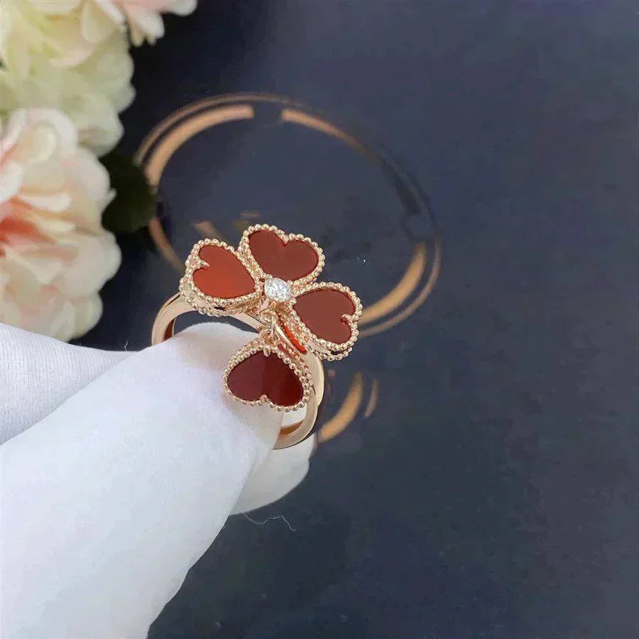 [Basjewels]SWEET CLOVER CARNELIAN RING