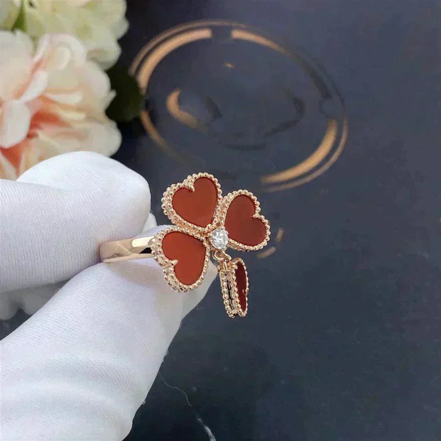 [Basjewels]SWEET CLOVER CARNELIAN RING