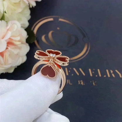 [Basjewels]SWEET CLOVER CARNELIAN RING