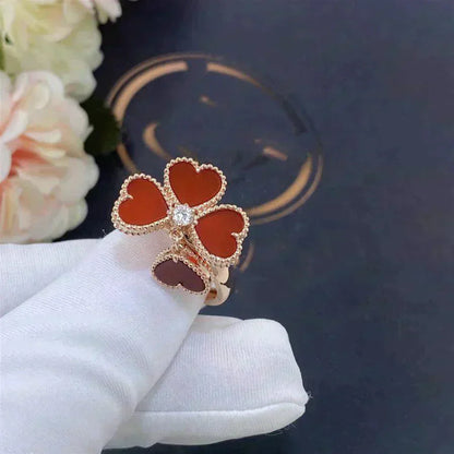 [Basjewels]SWEET CLOVER CARNELIAN RING