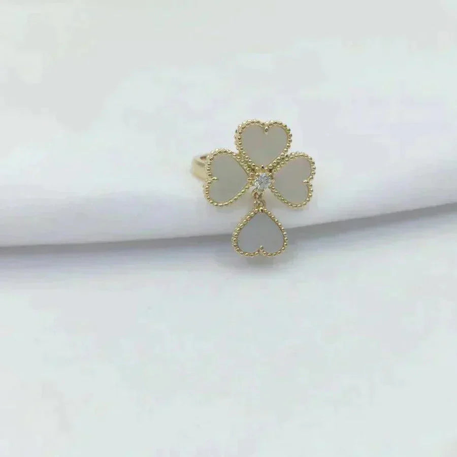 [Basjewels]SWEET CLOVER WHITE MOP RING