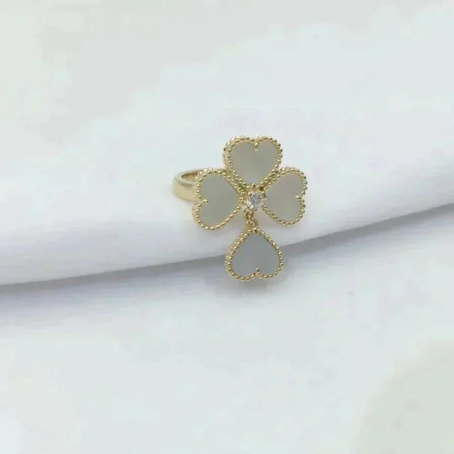 [Basjewels]SWEET CLOVER WHITE MOP RING