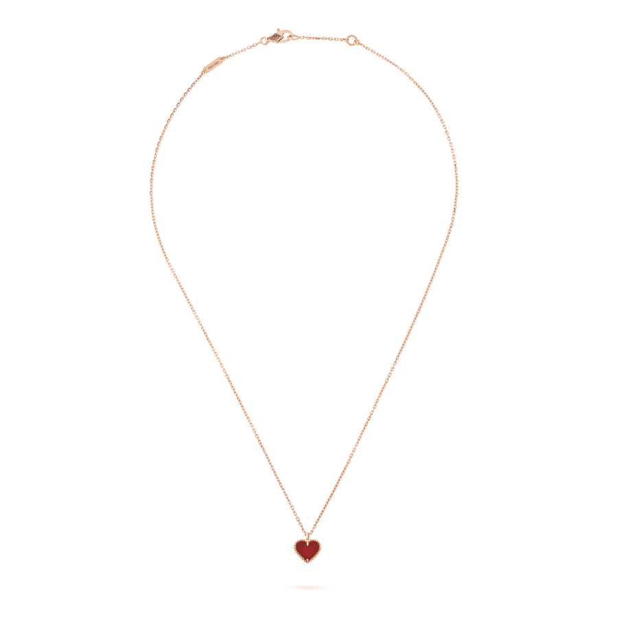 [Basjewels]SWEET CLOVER CARNELIAN HEART NECKLACE