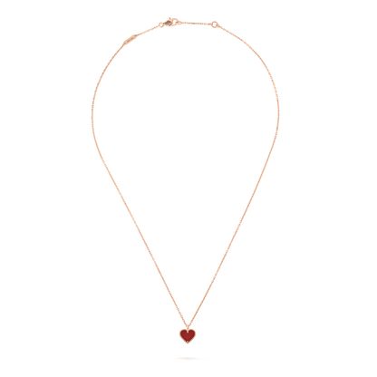 [Basjewels]SWEET CLOVER CARNELIAN HEART NECKLACE