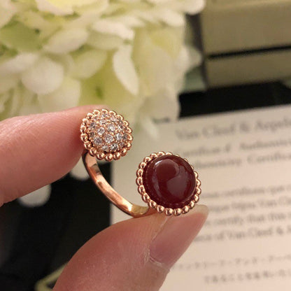 [Basjewels]PERLEE COULEURS DIAMOND ROSE GOLD BETWEEN THE FINGER RING