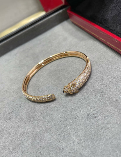 [Basjewels]PANTHERE FULL DIAMOND OPEN BRACELET