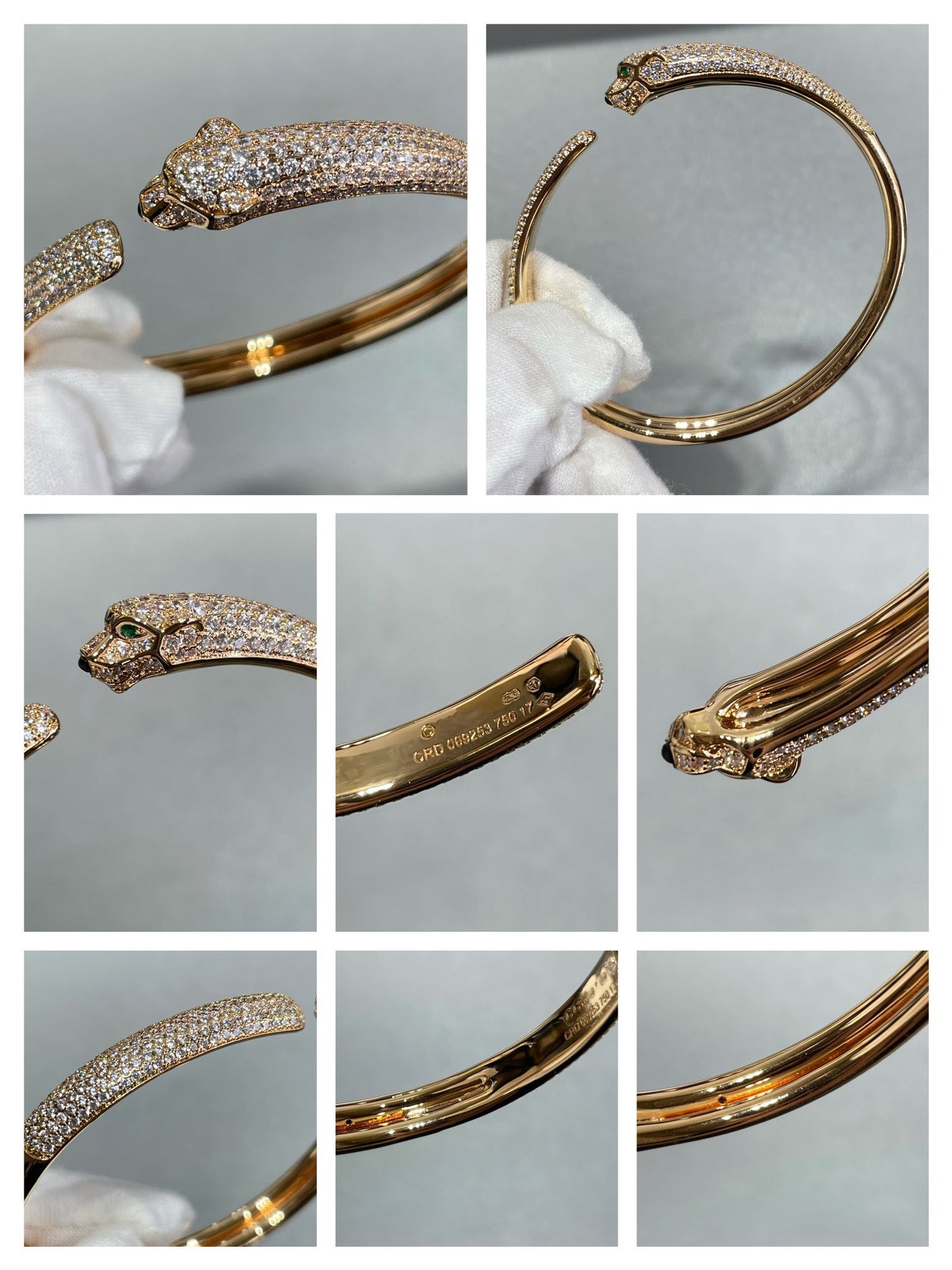 [Basjewels]PANTHERE FULL DIAMOND OPEN BRACELET