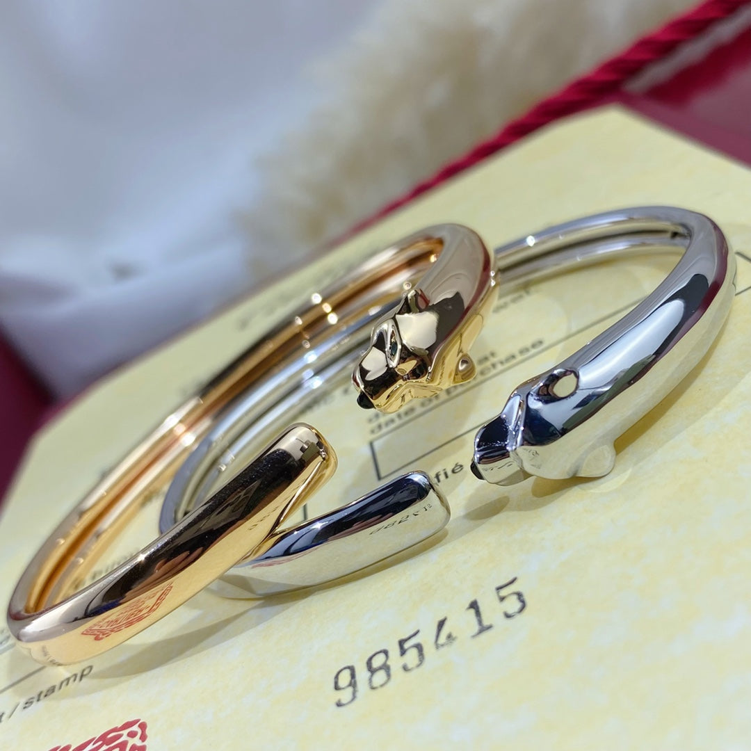 [baslovejewels]PANTHERE SILVER OPEN BRACELET