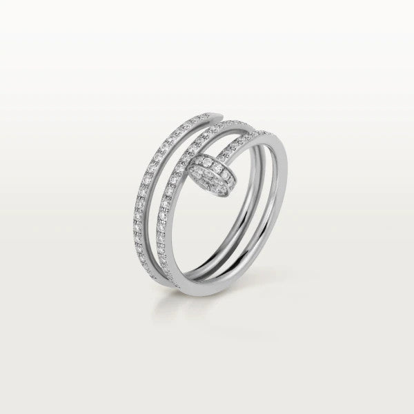 [Basjewels]JUSTE RING 1.8MM SILVER DOUBLE ROW DIAMONDS