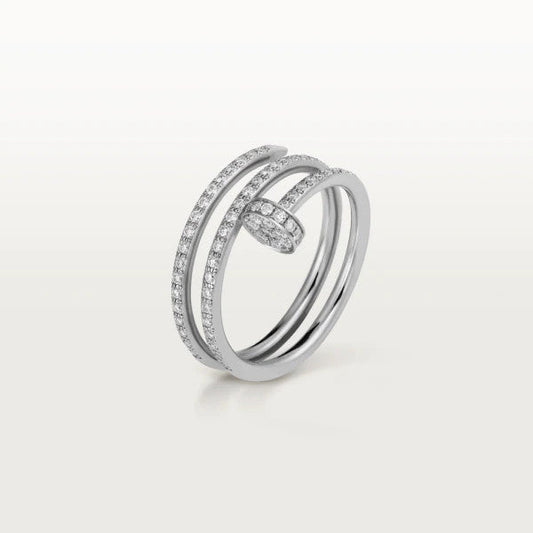 [Basjewels]JUSTE RING 1.8MM SILVER DOUBLE ROW DIAMONDS