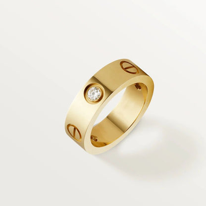 [Basjewels]LOVE RING 5.5MM 3 DIAMONDS PINK GOLD