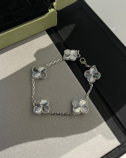 [Basjewels]CLOVER SILVER 5 MOTIFS BRACELET