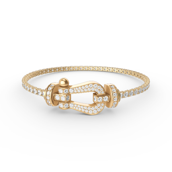 [baslovejewels]FORCE  LARGE HORSESHOE FULL DIAMOND TENNIS BRACELET