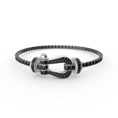 [Basjewels]FORCE  LARGE HORSESHOE FULL DIAMOND TENNIS BRACELET